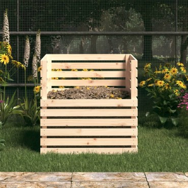 vidaXL Κομποστοποιητής 80 x 80 x 78 εκ. από Μασίφ Ξύλο Πεύκου