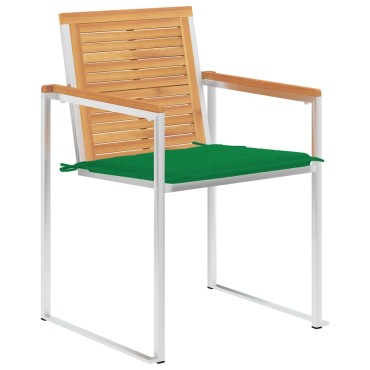 vidaXL Καρέκλες Κήπου 8 τεμ. από Μασίφ Ξύλο Teak με Μαξιλάρια 60x56x85cm