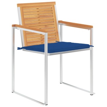 vidaXL Καρέκλες Κήπου 8 τεμ. από Μασίφ Ξύλο Teak με Μαξιλάρια 60x56x85cm