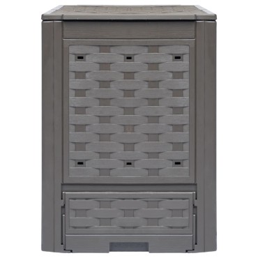 vidaXL Κομποστοποιητές 2 τεμ. Καφέ 60x60x83 εκ. 600 L Πλαστικό Ρατάν