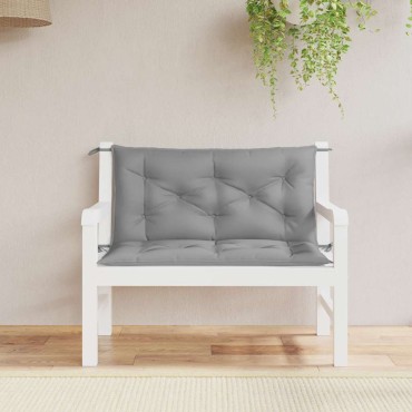 vidaXL Μαξιλάρι Πάγκου Κήπου Γκρι 100x(50+50)x7cm Ύφασμα Oxford