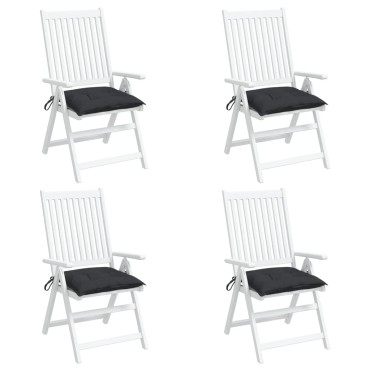 vidaXL Μαξιλάρια Καρέκλας 4 τεμ. Μαύρα 40x40x7cm Υφασμάτινα