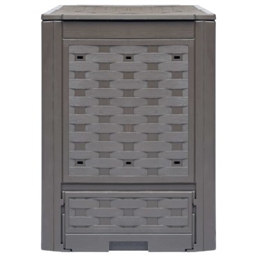 vidaXL Κομποστοποιητής Κήπου Καφέ 60x60x83 εκ. 300 L Πλαστικό Ρατάν