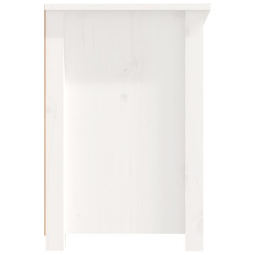 vidaXL Έπιπλο Τηλεόρασης Λευκό 114x35x52cm από Μασίφ Ξύλο Πεύκου