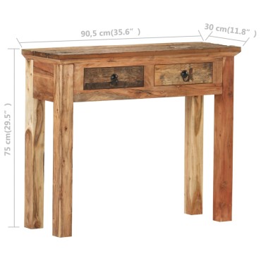 vidaXL Κονσόλα 90,5x30x75cm Μασίφ Ξύλο Ακακίας και Ανακυκλωμένο Ξύλο 1 τεμ.