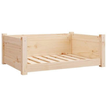 vidaXL Κρεβάτι Σκύλου 75,5x55,5x28 εκ. από Μασίφ Ξύλο Πεύκου