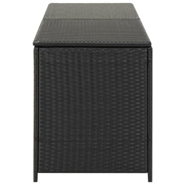 vidaXL Κουτί Αποθήκευσης Κήπου Μαύρο 200x50x60cm από Συνθετικό Ρατάν 1 τεμ.