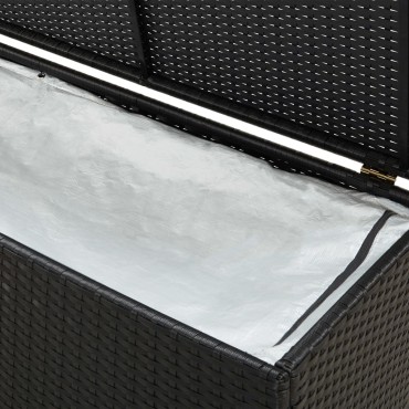 vidaXL Κουτί Αποθήκευσης Κήπου Μαύρο 200x50x60cm από Συνθετικό Ρατάν 1 τεμ.