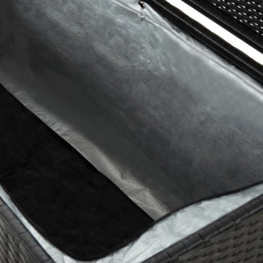 vidaXL Κουτί Αποθήκευσης Κήπου Μαύρο 200x50x60cm από Συνθετικό Ρατάν 1 τεμ.