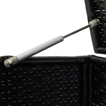 vidaXL Κουτί Αποθήκευσης Κήπου Μαύρο 200x50x60cm από Συνθετικό Ρατάν 1 τεμ.