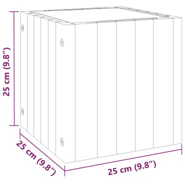 vidaXL Ζαρντινιέρα Κήπου 25 x 25 x 25 εκ. από Μασίφ Ξύλο Ακακίας