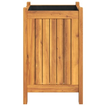 vidaXL Ζαρντινιέρα Κήπου με Επένδυση 31x31x50 εκ. Μασίφ Ξύλο Ακακίας