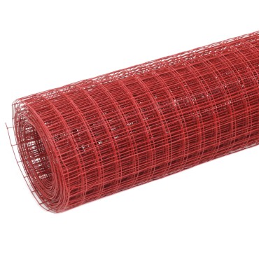vidaXL Συρματόπλεγμα Κόκκινο 25x0,5 μ. Ατσάλι με Επικάλυψη PVC 25x0,5 μ. (ΜxΥ)</li><li>Διαστάσεις ματιού: 25x25 χιλ. (ΜxΠ)</li><li>Διάμετρος ρολού: 24cm