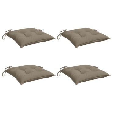 vidaXL Μαξιλάρια Καρέκλας Κήπου 4 τεμ. Taupe 40x40x7cm Υφασμάτινα