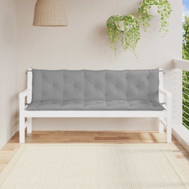 vidaXL Μαξιλάρι Πάγκου Κήπου Γκρι 180x(50+50)x7cm Ύφασμα Oxford