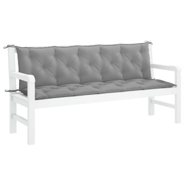 vidaXL Μαξιλάρι Πάγκου Κήπου Γκρι 180x(50+50)x7cm Ύφασμα Oxford