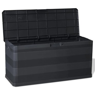 vidaXL Μπαούλο Αποθήκευσης Κήπου Μαύρο 117x45x56cm 1 τεμ.