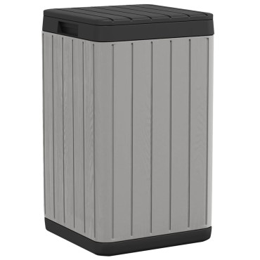 vidaXL Κάδος Απορριμμάτων Εξωτερ. Χώρου Γκρι 38x38x65 εκ. Πολυπρ/λένιο