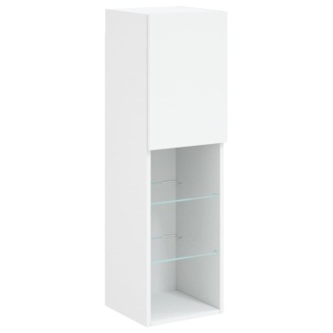 vidaXL Έπιπλα Τοίχου Τηλεόρασης 5 τεμ LED Λευκά από Επεξεργασμένο Ξύλο