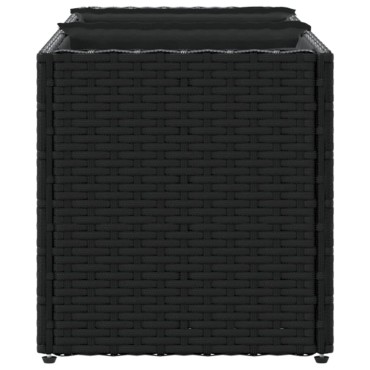 vidaXL Ζαρντινιέρα Κήπου Μαύρη 105x30x32 εκ. Συνθ. Ρατάν με 3 Γλάστρες