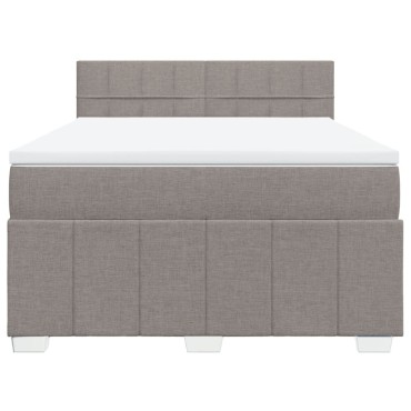 vidaXL Κρεβάτι Boxspring με Στρώμα Taupe 160x200 εκ. Υφασμάτινο