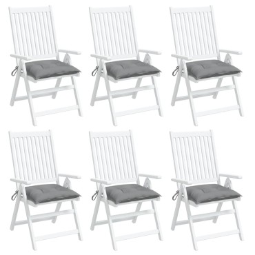 vidaXL Μαξιλάρια Καρέκλας Κήπου 6 τεμ. Γκρι 40x40x7cm Υφασμάτινα