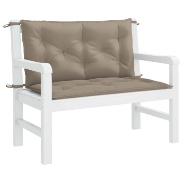 vidaXL Μαξιλάρι Πάγκου Κήπου Taupe 100x(50+50)x7cm Ύφασμα Oxford