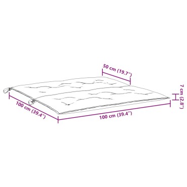 vidaXL Μαξιλάρι Πάγκου Κήπου Taupe 100x(50+50)x7cm Ύφασμα Oxford
