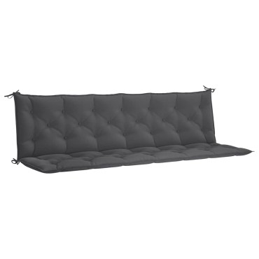 vidaXL Μαξιλάρι Πάγκου Κήπου Ανθρακί 200x(50+50)x7cm Ύφασμα Oxford