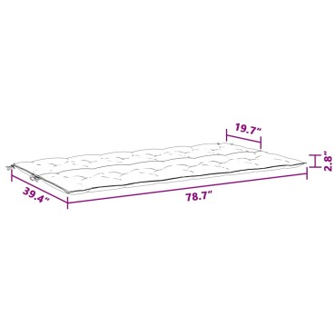 vidaXL Μαξιλάρι Πάγκου Κήπου Ανθρακί 200x(50+50)x7cm Ύφασμα Oxford