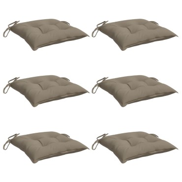 vidaXL Μαξιλάρια Καρέκλας Κήπου 6 τεμ. Taupe 50x50x7cm Oxford Ύφασμα