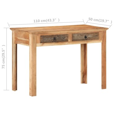 vidaXL Γραφείο 110x50x75cm από Μασίφ Ανακυκλωμένο Ξύλο 1 τεμ.