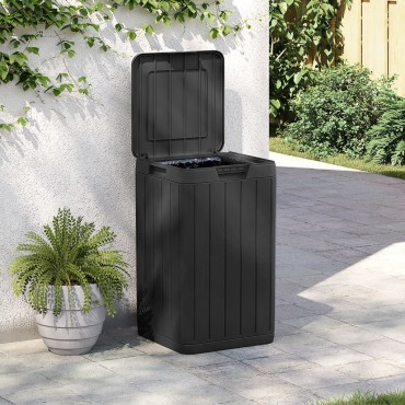 vidaXL Κάδος Απορριμμάτων Εξ. Χώρου Ανθρακί 38x38x65 εκ. Πολυπρ/λένιο