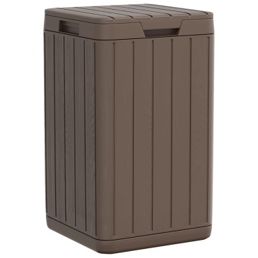 vidaXL Κάδος Απορριμμάτων Εξωτερ. Χώρου Καφέ 38x38x65 εκ. Πολυπρ/λένιο