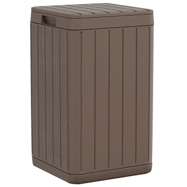 vidaXL Κάδος Απορριμμάτων Εξωτερ. Χώρου Καφέ 38x38x65 εκ. Πολυπρ/λένιο