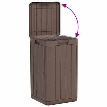 vidaXL Κάδος Απορριμμάτων Εξωτερ. Χώρου Καφέ 38x38x65 εκ. Πολυπρ/λένιο