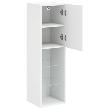 vidaXL Έπιπλα Τηλεόρασης με LED 2 τεμ. Λευκά 30,5x30x102cm