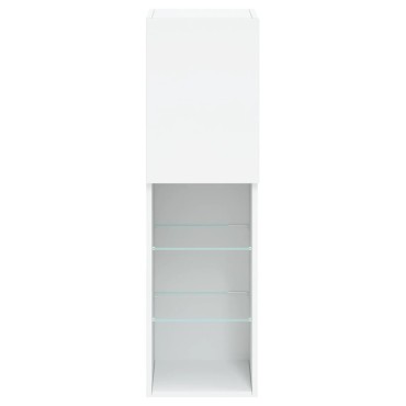 vidaXL Έπιπλα Τηλεόρασης με LED 2 τεμ. Λευκά 30,5x30x102cm