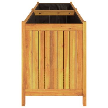 vidaXL Ζαρντινιέρα Κήπου με Επένδυση 199x38,5x50εκ. Μασίφ Ξύλο Ακακίας