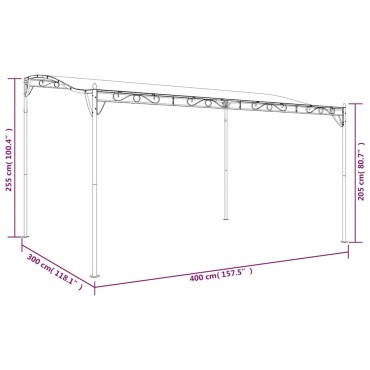 vidaXL Τέντα Κρεμ 4 x 3 μ. 180 γρ./μ² από Ύφασμα και Ατσάλι