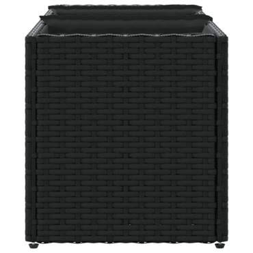 vidaXL Ζαρντινιέρες Κήπου Μαύρες 105x30x32εκ Συνθ. Ρατάν με 3 Γλάστρες