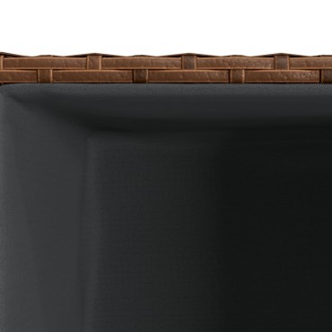 vidaXL Ζαρντινιέρες Κήπου 2 τεμ. Καφέ 40x40x80 εκ. από Συνθετικό Ρατάν