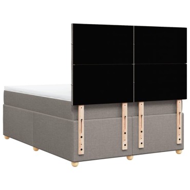 vidaXL Κρεβάτι Boxspring με Στρώμα Taupe 160x200cm Υφασμάτινο 1 τεμ. - Διπλό