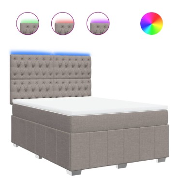 vidaXL Κρεβάτι Boxspring με Στρώμα Taupe 160x200 εκ. Υφασμάτινο