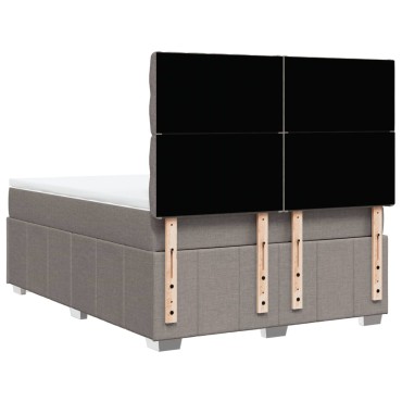 vidaXL Κρεβάτι Boxspring με Στρώμα Taupe 160x200 εκ. Υφασμάτινο