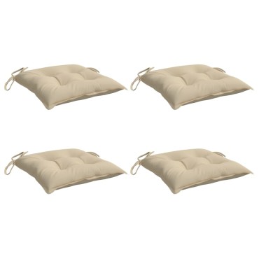 vidaXL Μαξιλάρια Καρέκλας Κήπου 4 τεμ. Μπεζ 50x50x7cm Oxford Ύφασμα