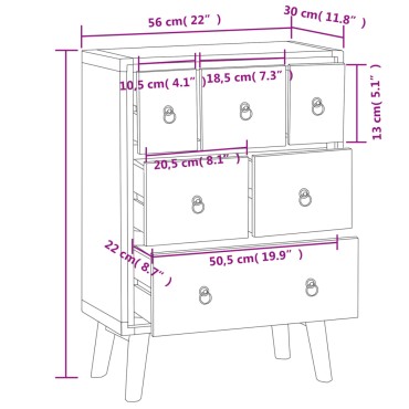 vidaXL Συρταριέρα 56x30x80cm από Μασίφ Ξύλο Teak 1 τεμ.