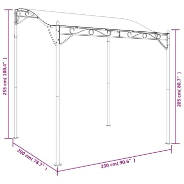 vidaXL Τέντα Κρεμ 2 x 2,3 μ. 180 γρ./μ² από Ύφασμα και Ατσάλι