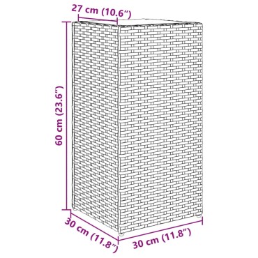 vidaXL Ζαρντινιέρα Κήπου Μαύρη 30x30x60 εκ. από Συνθετικό Ρατάν