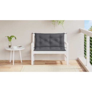 vidaXL Μαξιλάρι Πάγκου Κήπου Ανθρακί 100x(50+50)x7cm Ύφασμα Oxford